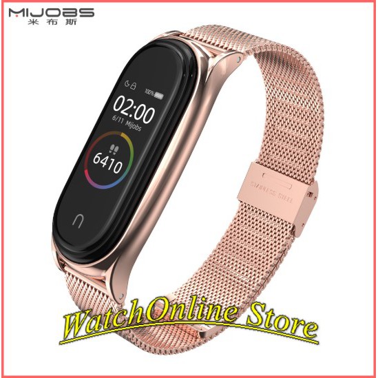 [Mẫu mới] Dây kim loại thay thế dành cho Xiaomi miband 3/ 4 (Plus)