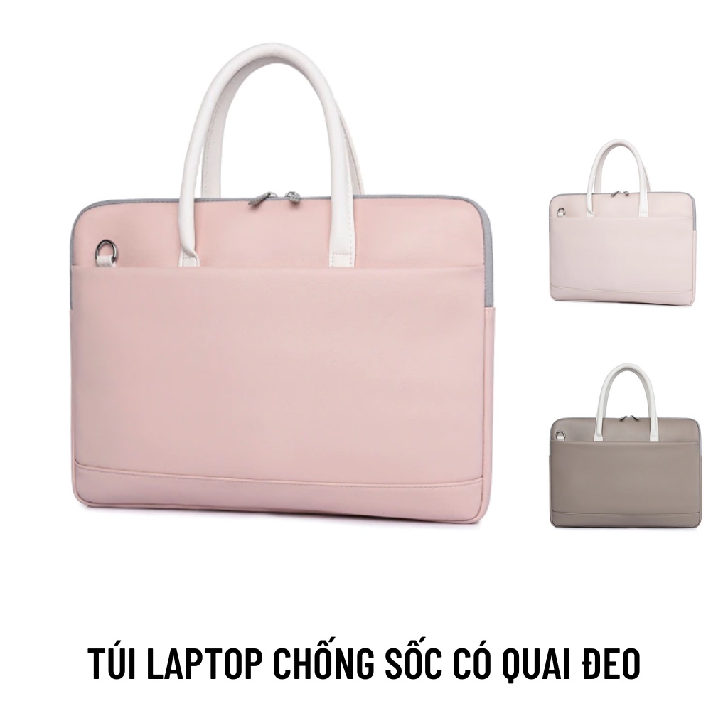 Túi đựng laptop macbook chống sốc JQMEI size 13 14 15 6inch cho nữ, có quai đeo chéo tiện lợi - JQ04