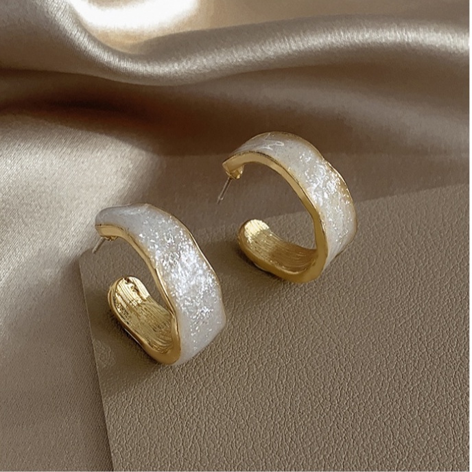 Bông Tai Mạ Bạc Hình Chữ C Phong Cách Retro 2023