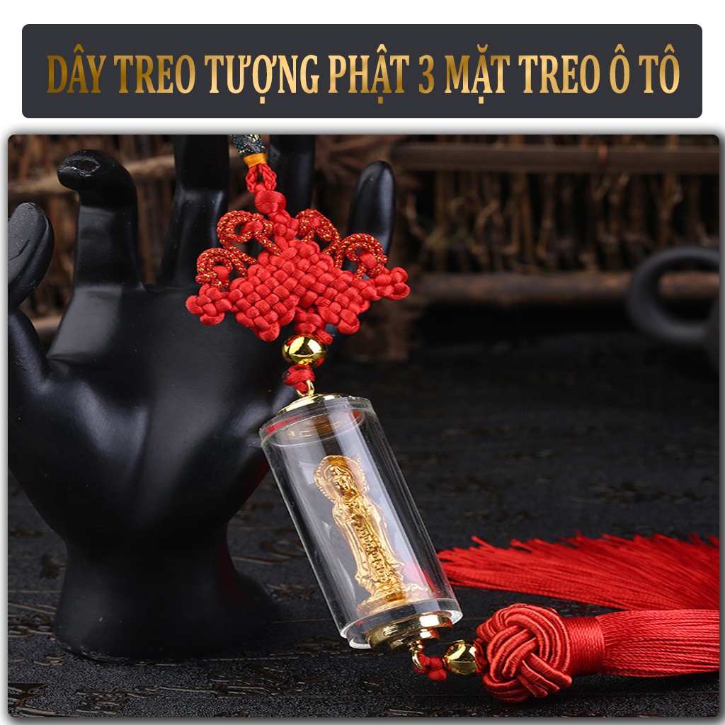 Dây Treo Tượng Phật 3 Mặt _ Tượng Quan Thế Âm Bồ Tát , Dây Treo Ô Tô