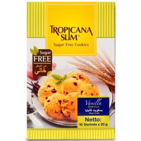 [ HCM Giao Hỏa Tốc] Bánh quy ĂN KIÊNG KHÔNG ĐƯỜNG Tropicana Slim Vani 200g (10 x 20g)