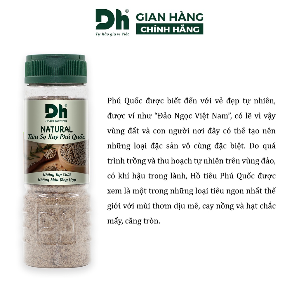 Tiêu sọ xay Phú Quốc Natural DH Foods chế biến thực phẩm 45gr/80gr