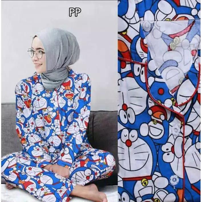 Bộ Đồ Ngủ Cotton In Hình Doraemon Phong Cách Nhật Bản - Xl89