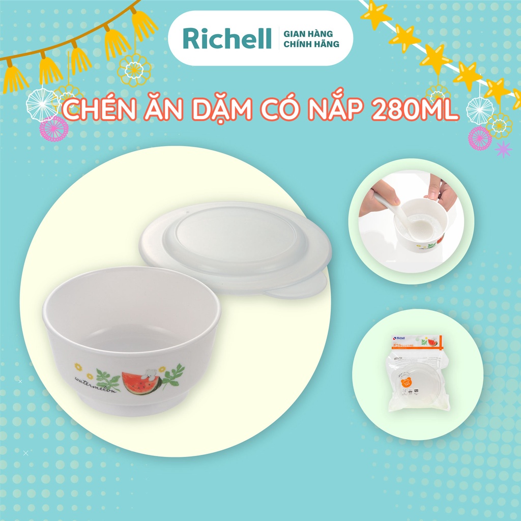 Chén ăn dặm có nắp Richell 280ml RC20095