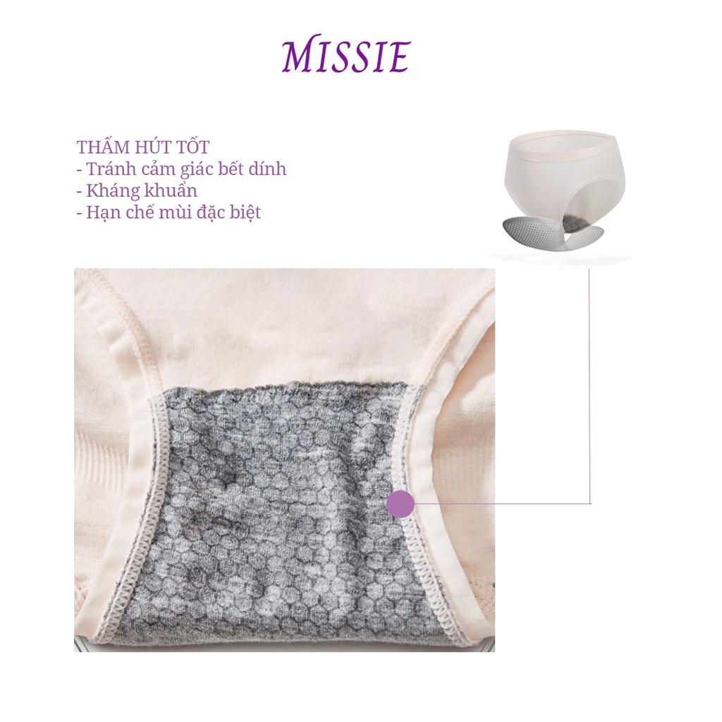 Combo 4 quần lót nữ cotton Freesize màu ngẫu nhiên siêu đáng yêu, kháng khuẩn, thấm hút khử mùi Missie Q01