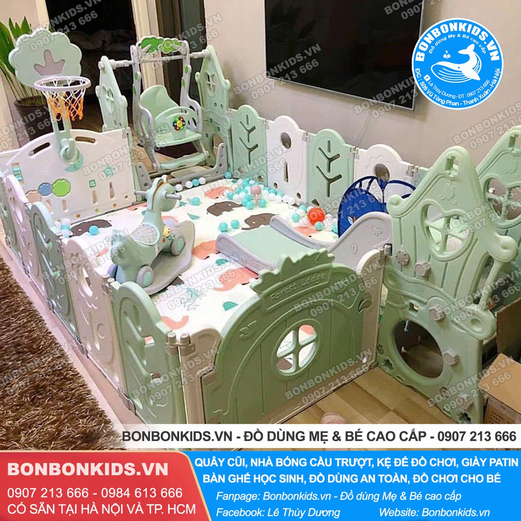 Combo Quây Full Set Baby-Cosi Quây lá gấp gọn - Nhà bóng cho bé