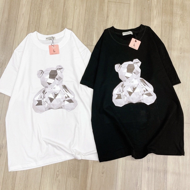 Áo Thun Nam Nữ Unisex Áo Phông vải cotton thoáng mát cổ tròn bigsize XXL 2XL in hình Diamond Teddy Gấu kim cương