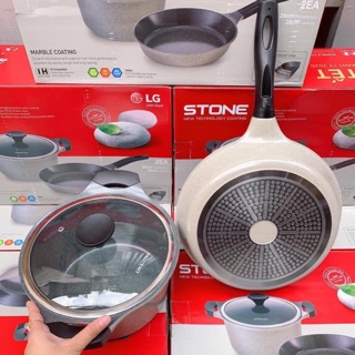 Bộ nồi chảo stone Lock&lock (quà Km LG) sale 5 bộ