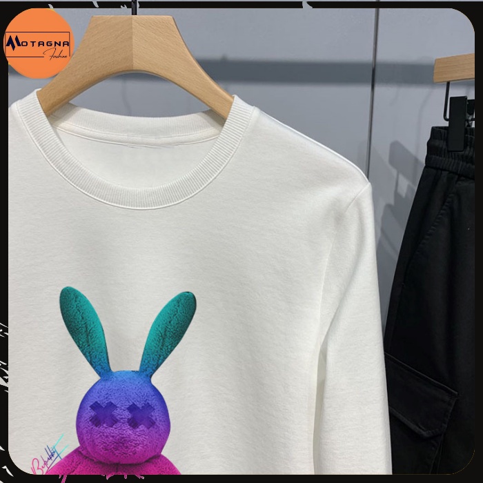 Áo sweater nam chất đẹp, áo nỉ nam cổ tròn hot trend mịn đẹp in Thỏ Xanh Đỏ mã NZ682