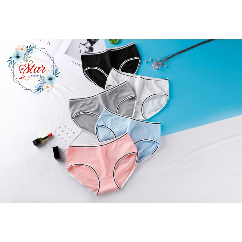 Quần Lót Nữ Cotton Viền Đen Eo Thấp F07