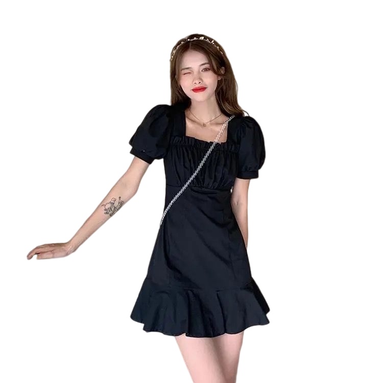 Đầm PERTY tay ngắn phồng phong cách Pháp thời trang ngọt ngào xinh xắn dành cho nữ