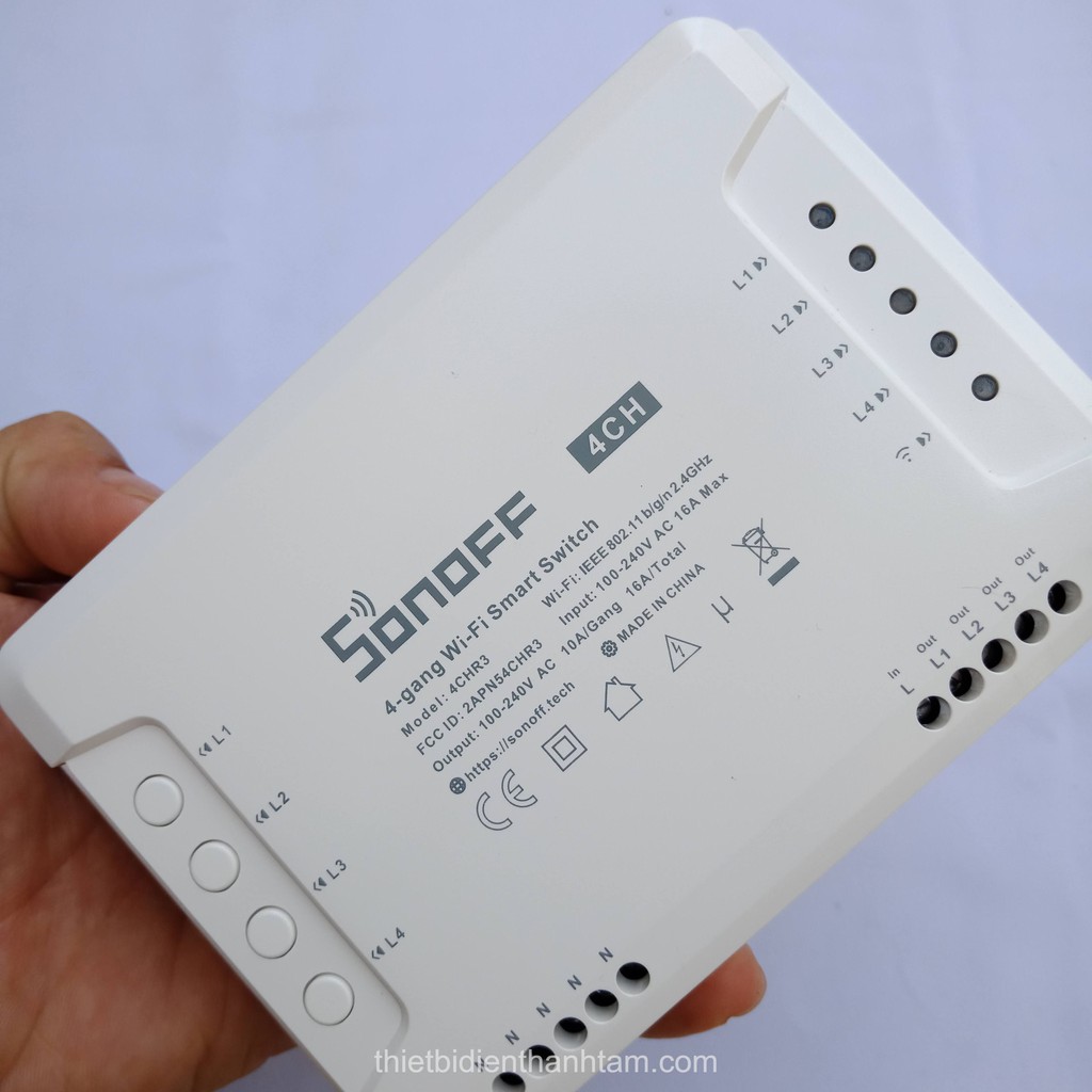 [ SONOFF 4CH R3 ] Công tắc  Wifi  4 KÊNH, điều khiển từ xa thông minh qua app Ewelink