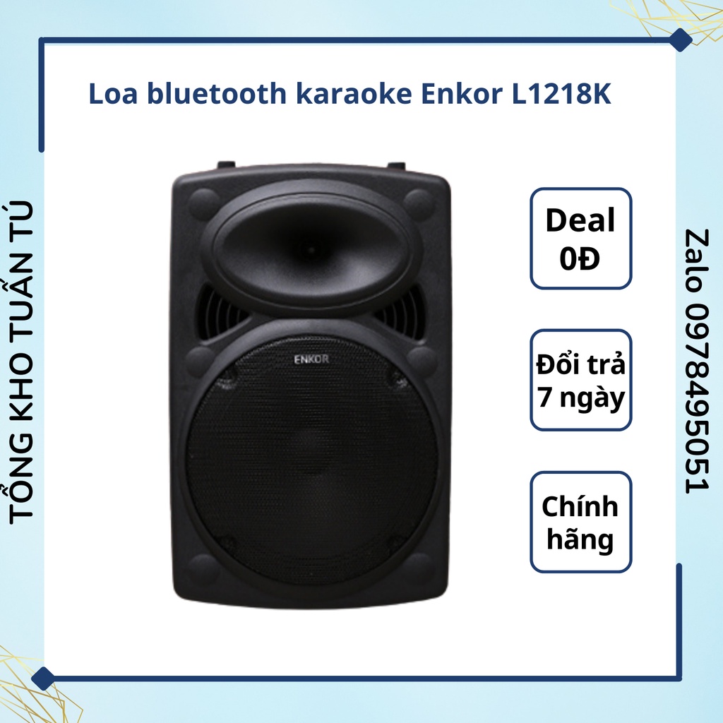 Loa bluetooth karaoke Enkor L1218K công suất lớn điều khiển từ xa hàng chính hãng