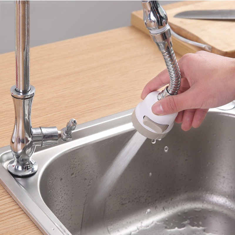 Đầu vòi rửa chén bát tăng áp điều hướng trục lò xo xoay 360 độ 3 chế độ nước