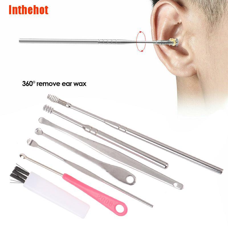Set 7 Dụng Cụ Lấy Ráy Tai Bằng Inox Chất Lượng Cao