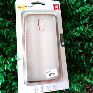 Ốp lưng Silicon SS J7 Plus viền vàng