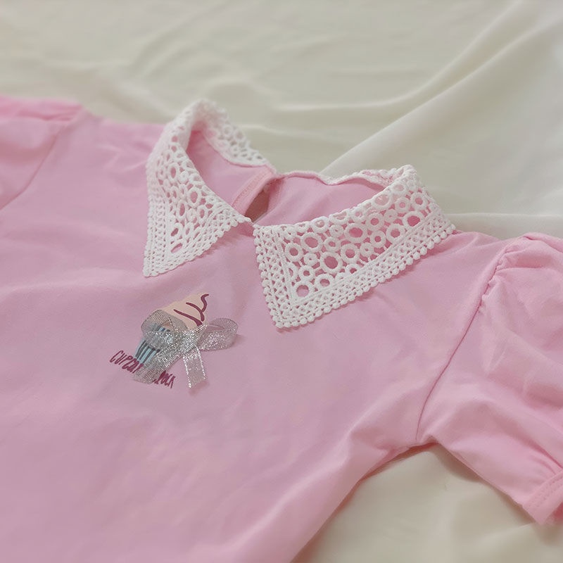 Áo Thun polo Ngắn Tay Thời Trang Mùa Hè Phong Cách Hàn Quốc Mới Cho Bé Gái