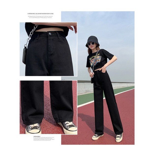 Quần jean bò ống rộng suông xuông nữ jeans cạp cao phong cách Hàn Quốc sành điệu style năm 2021 PD FASHION | BigBuy360 - bigbuy360.vn