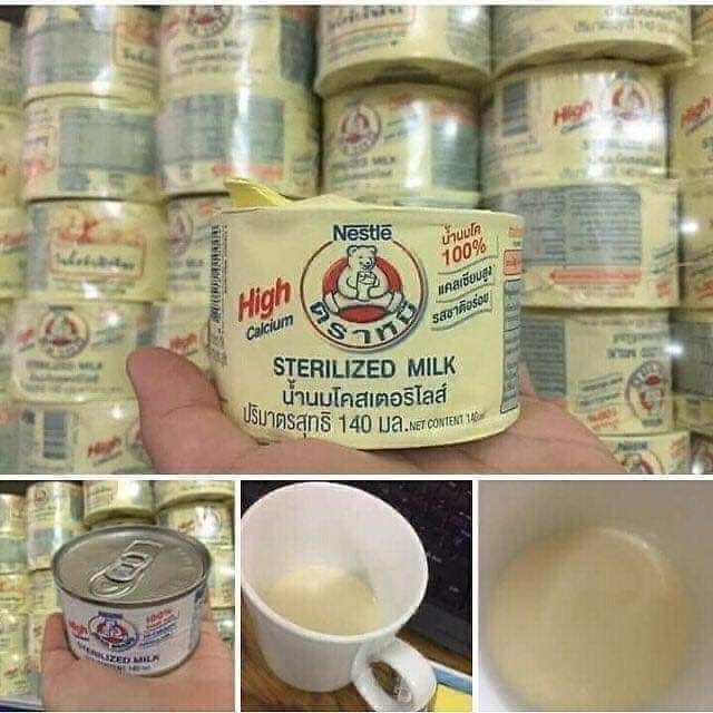 12 lon sữa gấu Nestle Thái  vàng 140ml date T3/2024