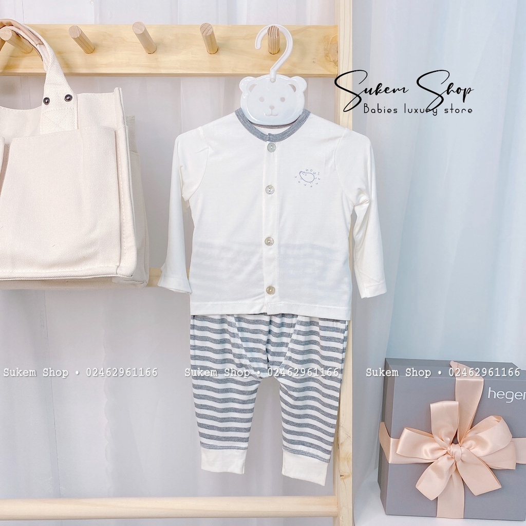 Bộ cài thẳng dài tay newborn NOUS chất petit siêu mềm,mịn 2021