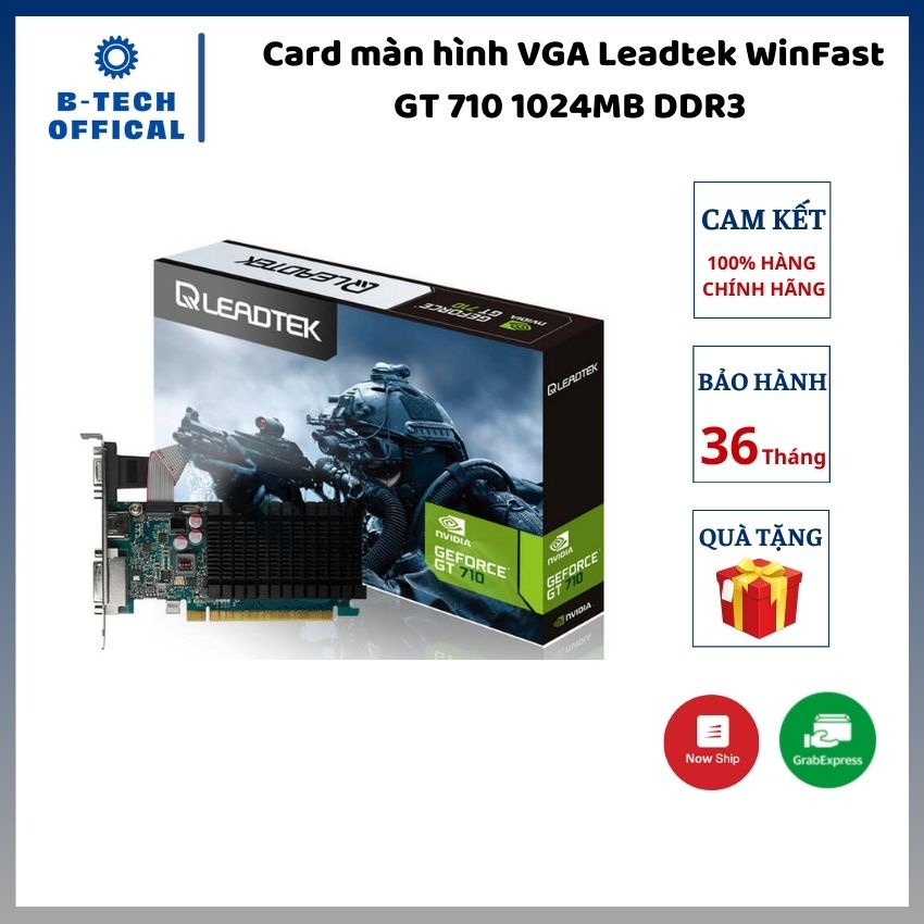 Card màn hình VGA Leadtek WinFast GT 710 1024MB DDR3 (1GB/DDR3/64bit/VGA/HDMI/DVI) - Hàng chính hãng bảo hành 36 tháng