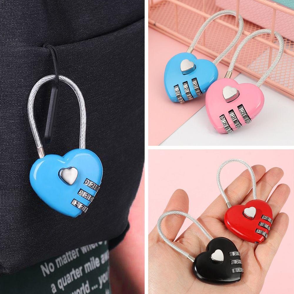 JANE 1 Ổ Khóa Hành Lý Du Lịch 3 Số Hình Trái Tim Bằng Hợp Kim Kẽm