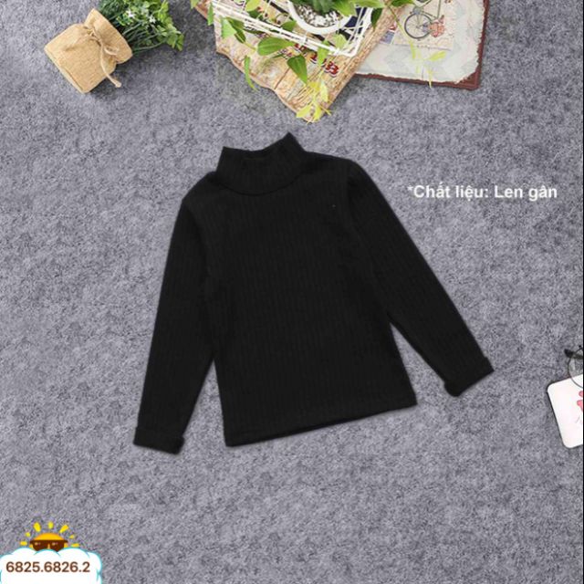 Áo len gân bé trai bé gái cổ 3 p
