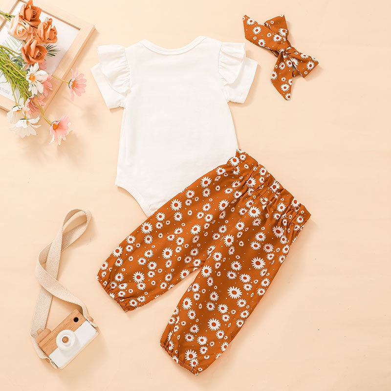 Combo bộ đồ bé gái 0-12 tháng tay ngắn bodysuit liền thân Và Chấm Bi quần dài set mùa hè thời trang cho bé trẻ em sơ sinh