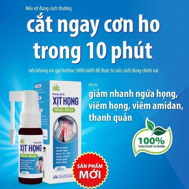 [CHÍNH HÃNG] Dung dịch Xịt Họng Nhất Nhất - Giảm nhanh ngứa họng, viêm họng, viêm amidan, thanh quản