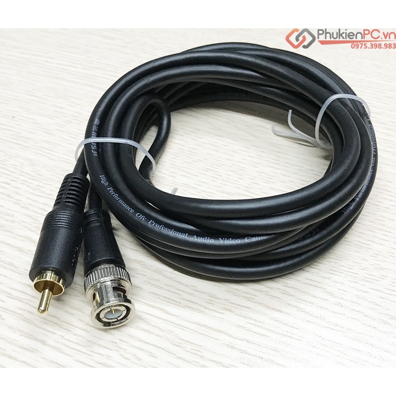 Dây cáp chuyển đổi BNC sang AV RCA dài 3M hai chiều dùng cho máy siêu âm nội soi ra máy in, tivi, thiết bị ghi hình