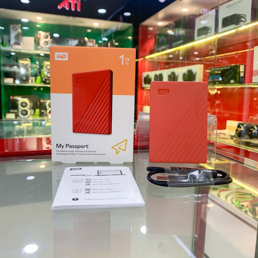 Ổ Cứng Di Động 1TB 2.5 inch WD My Passport USB 3.2 - WDBYVG0010BRD-WESN