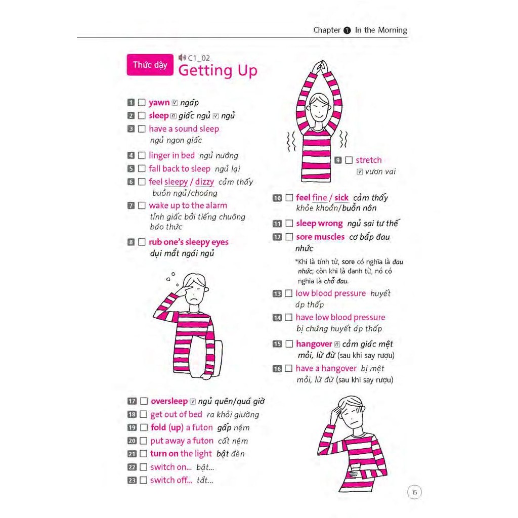 Sách - Sồ Tay Từ Vựng Tiếng Anh - Từ Lúc Thức Giấc Đến Khi Đi Ngủ (Bao Gồm Sách Và 1 Đĩa Mp3) - NTV