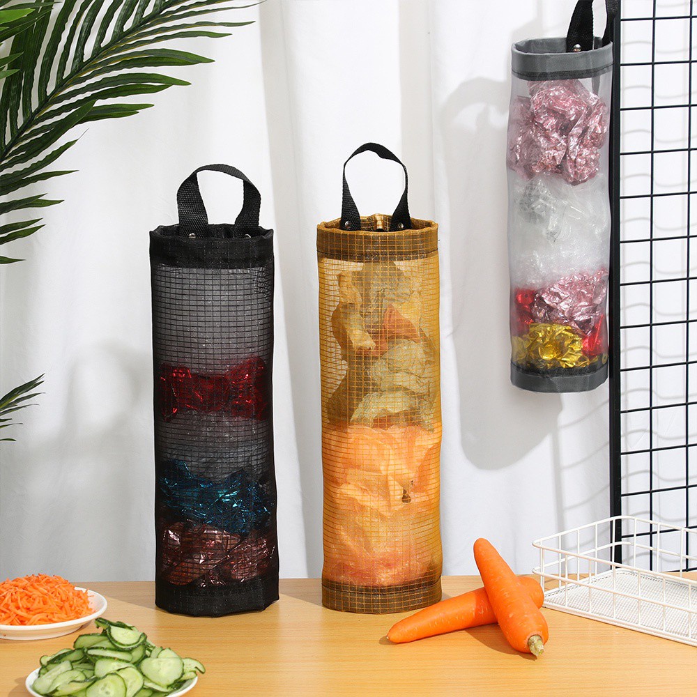 Túi Lưới Đựng Bao Nilon, Túi Rác Treo Tường Tiện Lợi