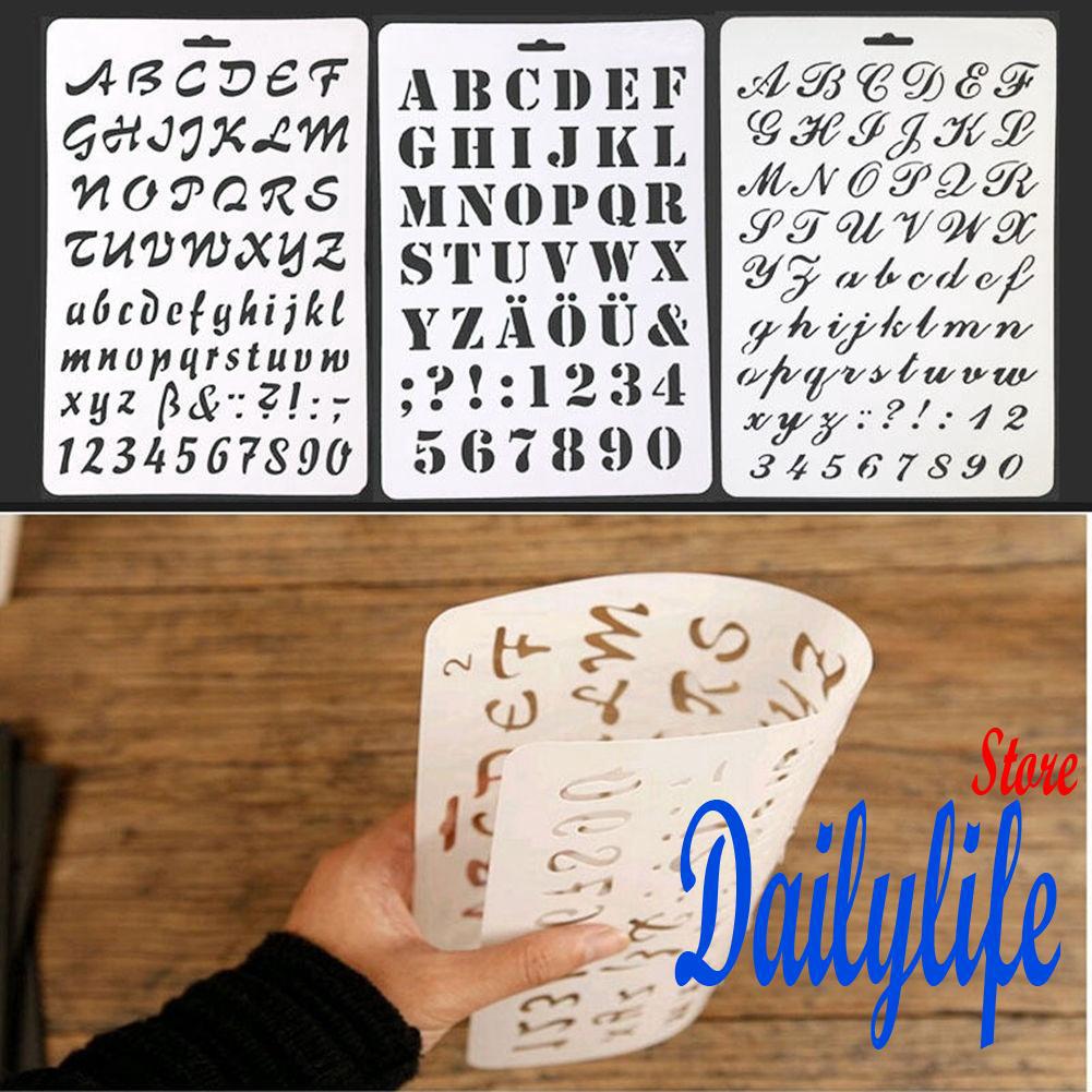 Khuôn viết chữ thiết kế đục lỗ tiện dụng trang trí sổ tay/đồ thủ công