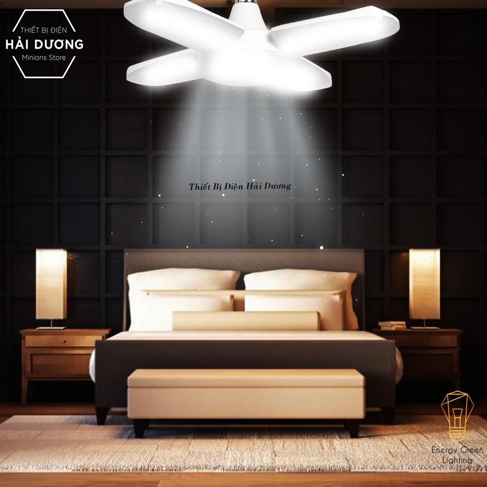 Combo Bộ 3 BÓNG ĐÈN LED 4 CÁNH QUẠT ĐÁY PHÁT SÁNG BX-60 SIÊU SÁNG - SIÊU TIẾT KIỆM ĐIỆN 60W