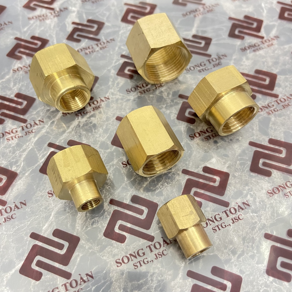 [HAI REN TRONG] Khớp nối măng sông thu đều ren dân dụng BSP hệ G bằng đồng Brass pipe fitting socket reducing coupling