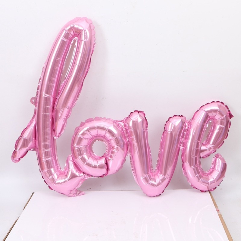 Bong Bóng Lá Nhôm Hình Chữ LOVE Liền Mạch Lãng Mạn Trang Trí Sự Kiện Đa Ứng Dụng