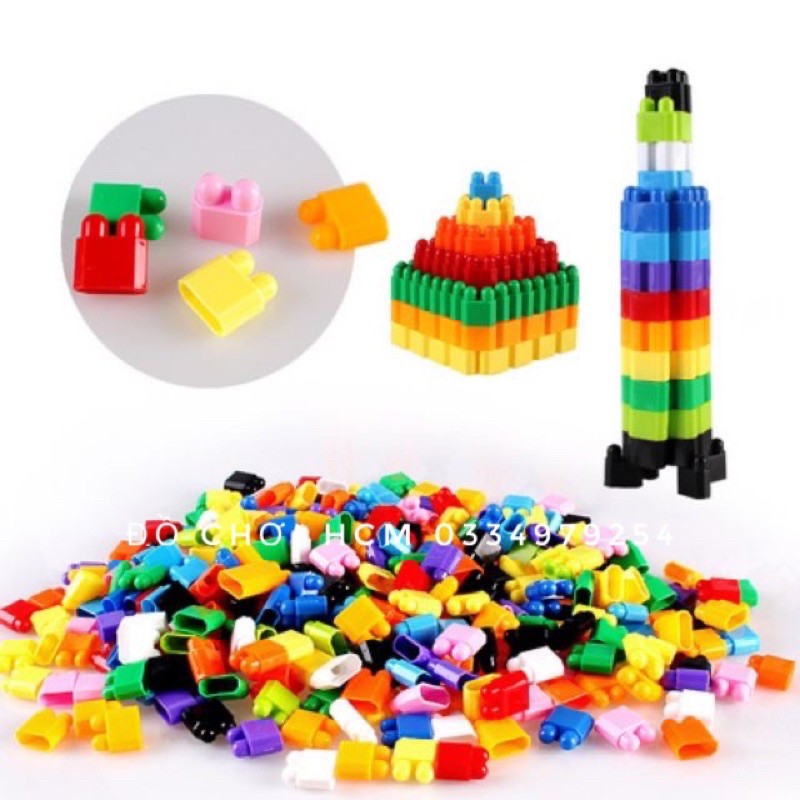 150 NÚT LỚN] Đồ chơi xếp hình lắp ráp Lego nút lớn cho bé thích sáng tạo tư duy