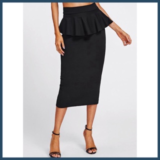 Chân váy công sở váy peplum bigsize CRPLV24 màu đen dài 63cm [size từ 48-85kg] - TIEMDOJEAN