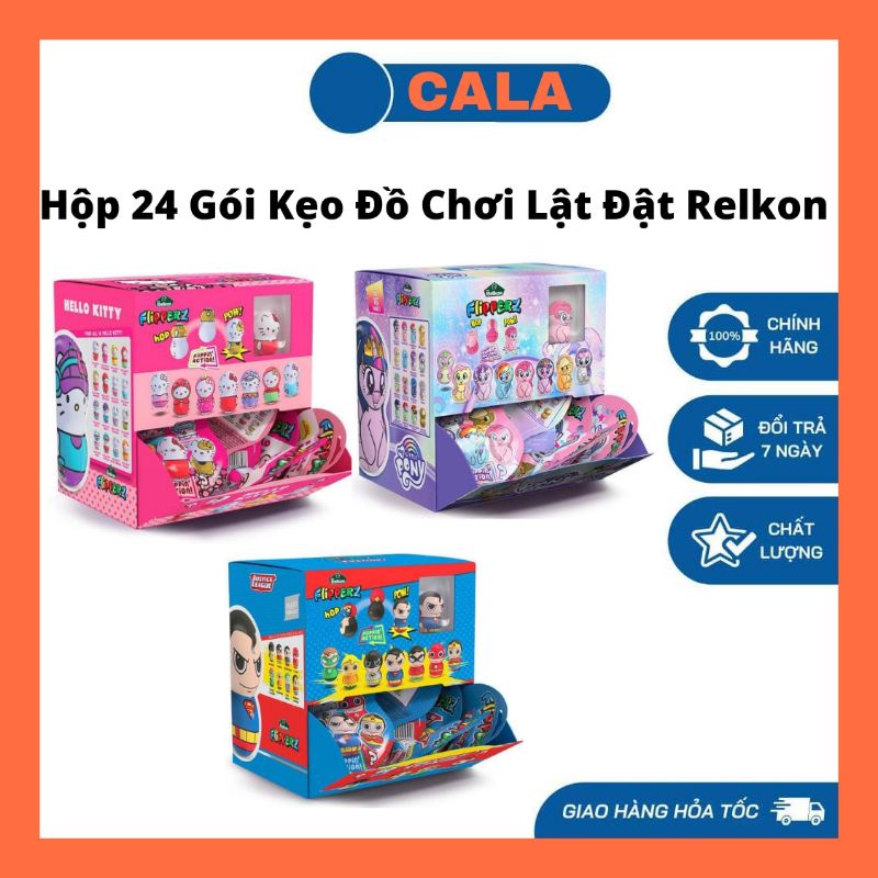 (Giá Sỉ) Hộp 24 Gói Kẹo Đồ Chơi Lật Đật Relkon Hello Kitty/Pony/PJ Mask
