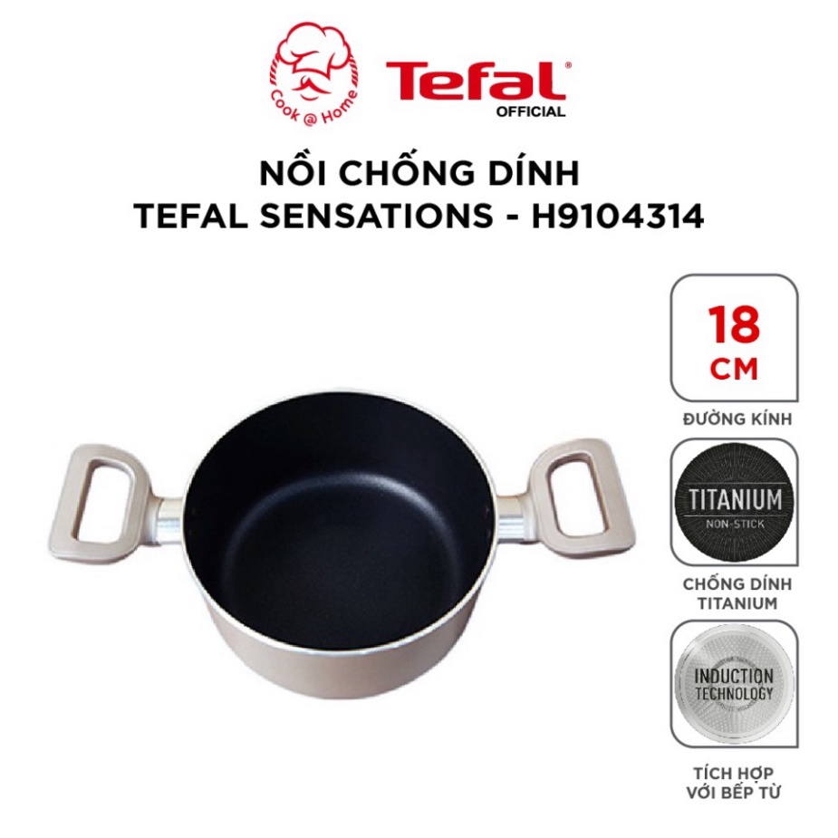 Nồi chống dính Tefal Sensations size 18, 20, 24cm- H9104314/H9104414/H9104614