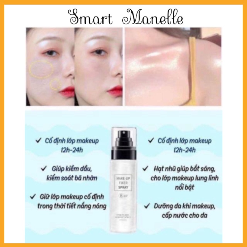 XỊT KHÓA NỀN GIỮ CHẶT LỚP TRANG ĐIỂM - MAKEUP FIXER SPRAY  HXTD1 Smart Manelle