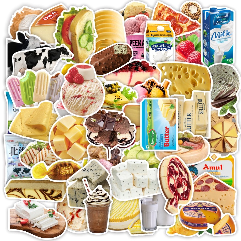 90Pcs/Set ❉ IKEA Series B Stickers ❉ Cow Butter Cookie Milk DIY Waterproof Fashion Decals Doodle Stickers