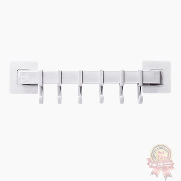 Thanh treo đồ 6 Móc treo quần áo dán tường khăn mặt đồ nhà tắm