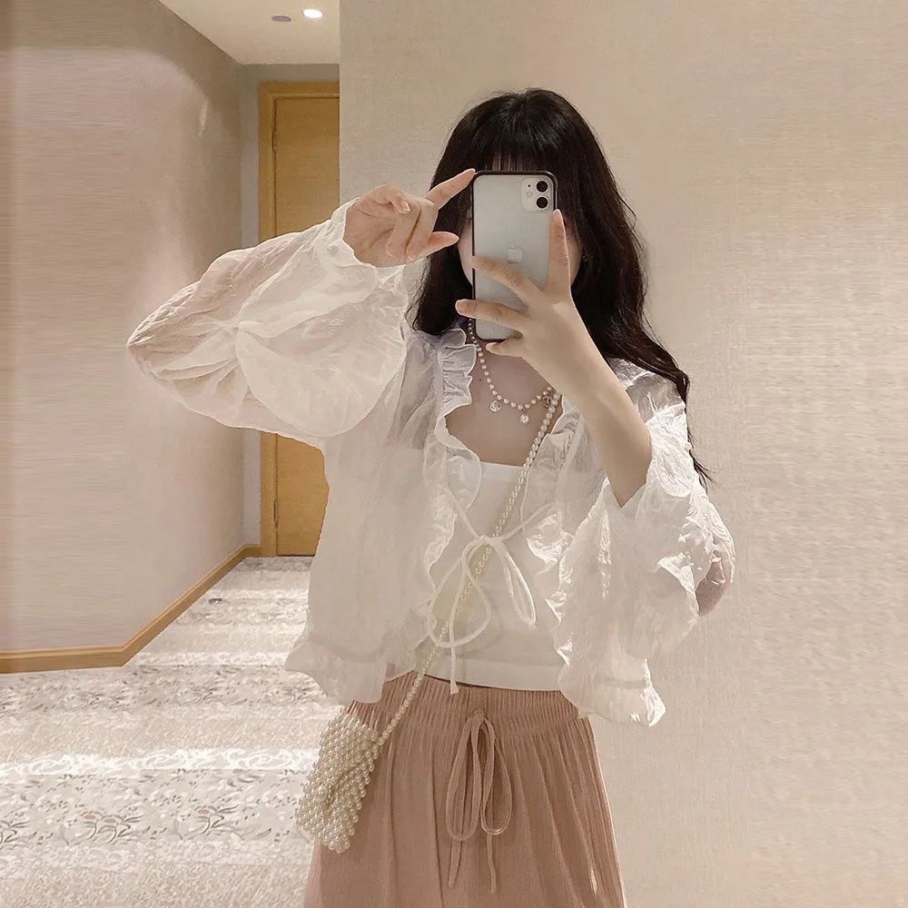 Áo Khoác cardigan chiffon Mỏng Thoáng Khí Phong Cách Hàn Quốc Mới JH-CX-81