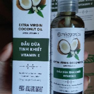 Dầu Dừa Tinh Khiết Vitamin E Milaganics Chai 100ml( Hsd 28/6/2026)