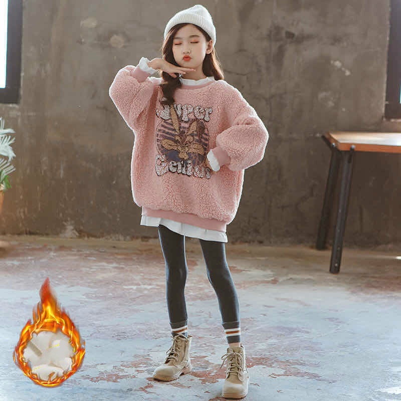 hoodies children new korean stitching printing