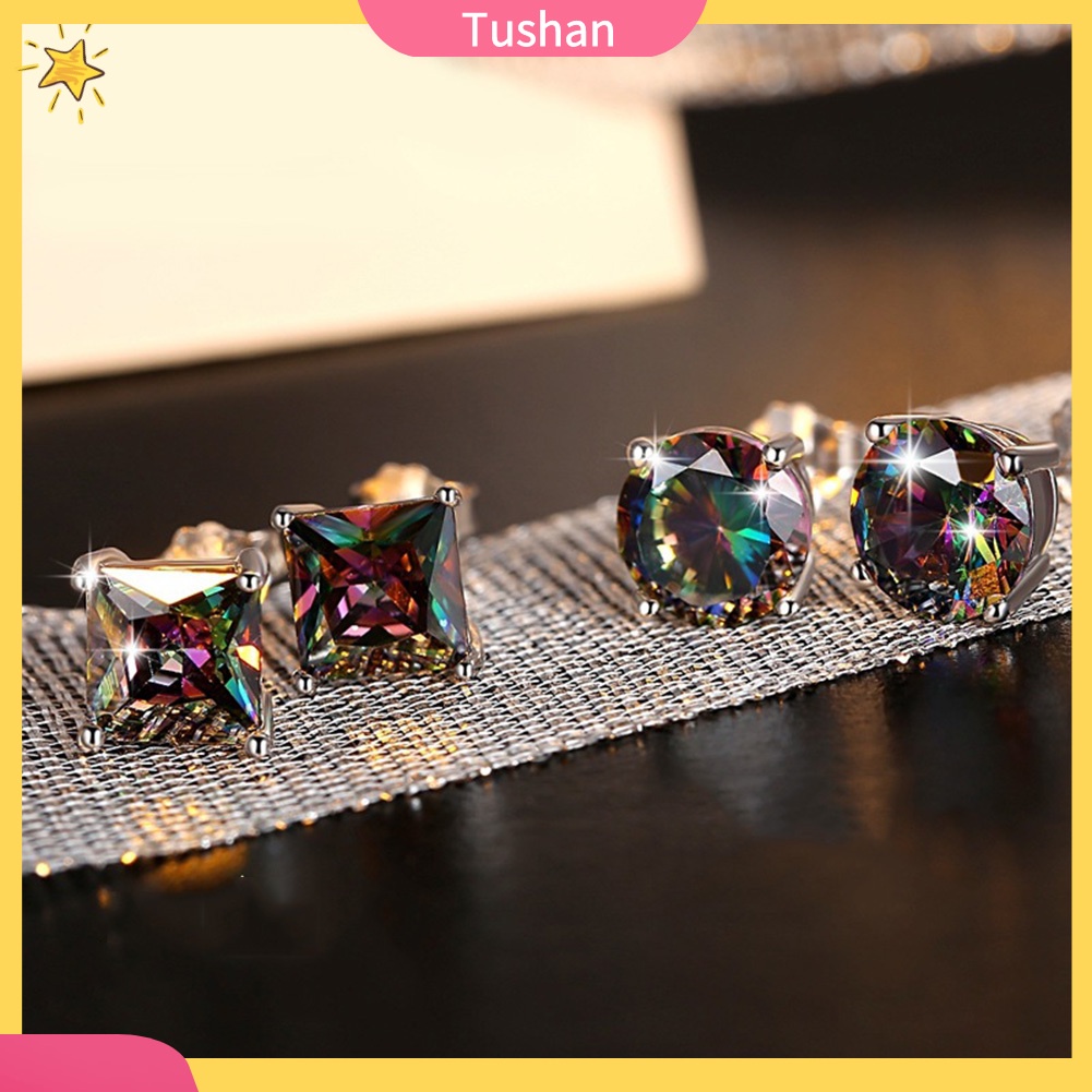 Khuyên tai đính đá phong cách cổ điển sang trọng dành cho cả nam và nữ