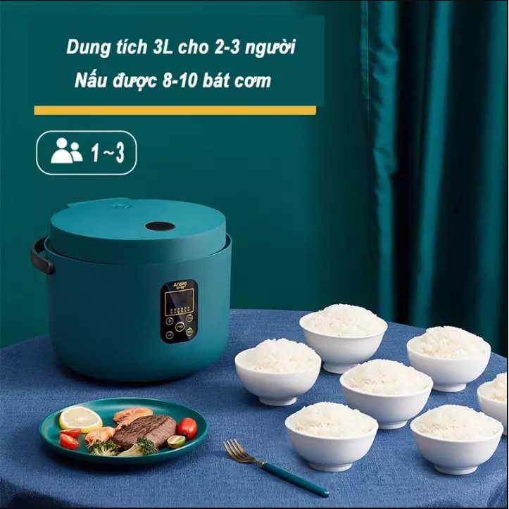 Nồi cơm điện tử mini đa năng giá rẻ JIASHI 3/5L 6 chức năng cho 1-3 người hàng nội địa Trung cao cấp NCD03