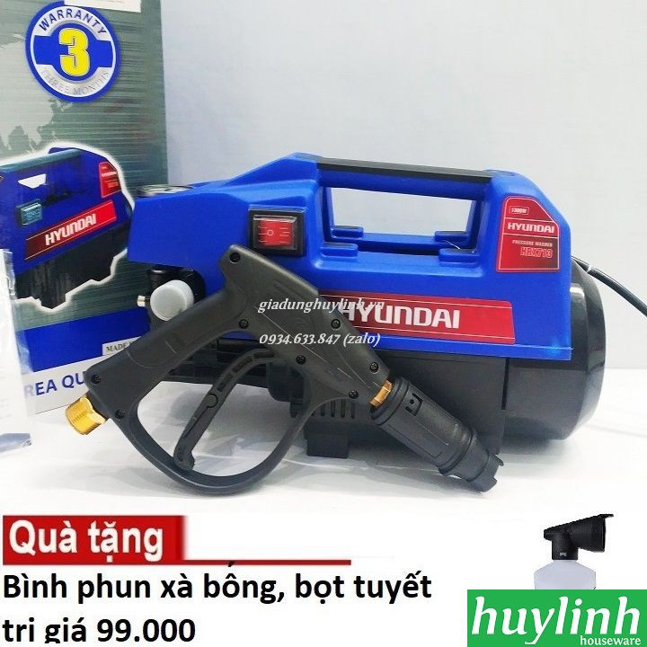 Máy xịt rửa xe Hyundai HRX713 - 110 bar - Tặng bình xà bông